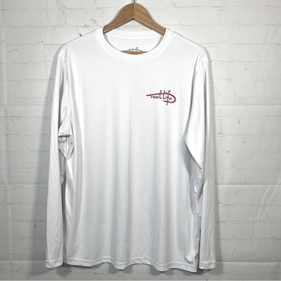 Reel Life Fishing Shirt Mens Size Large Long Sleeve Sun Protection Breathable - Picture 1 of 9
